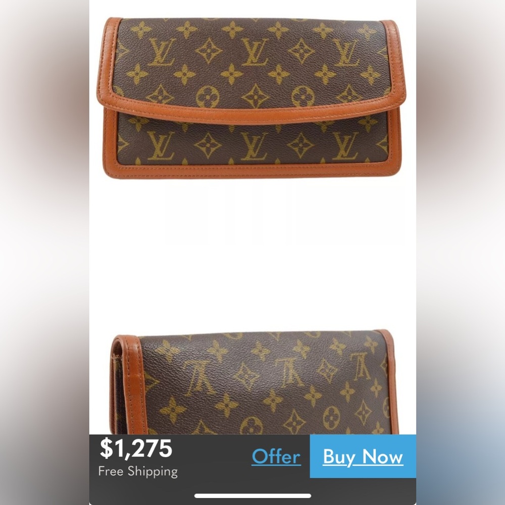 Louis Vuitton Monogram Clutch Pochette Dame GM EUC - Picture 11 of 12